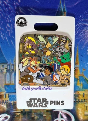 2024 Parques Disney Star Wars Cluster Familia Pin Tarro Tarro Greedo Anakin Watto C-3PO Foto 1 de 2