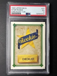 1989 Upper Deck Star Rookie Checklist PSA 5 - Picture 1 of 2