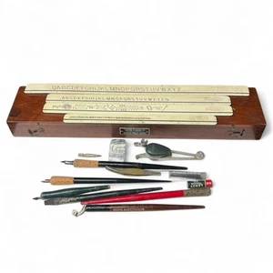 Antique Keuffel & Esser Co Leroy Lettering Set With Wood Case Drafting Kit - Picture 1 of 13