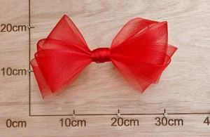 bright red large crinoline bow art craft DIY handmade fascinator hair clip - Picture 1 of 1