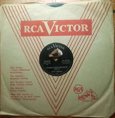 Elvis Presley – "I’m Gonna Right Sit Down And Cry" RCA Victor 20-6638 78rpm 1956 - Image 1 of 2