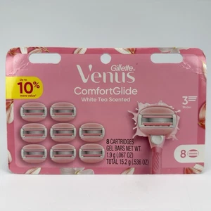 Venus ComfortGlide White Tea Damenrasierer 3 Klingen 8 Kartuschen Gelriegel Neu - Bild 1 von 6