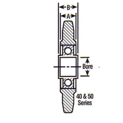 Piñón ralentí IS4017-12 para No. Cadena de 40 rodillos 17 dientes WSIS401708 1/2" diámetro Foto 1 de 4