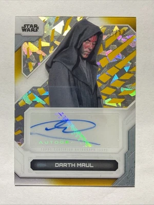 2024 Topps Star Wars High Tek Ray Park As Darth Maul Gold Diffractor Auto 01/50 - Image 1 of 4