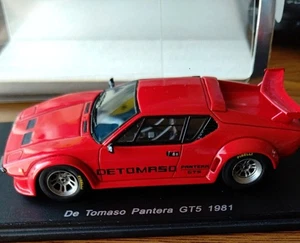 1/43 SPARK De Tomaso Pantera GT5 1981 Red Supercar Diecast Model Car - Picture 1 of 5