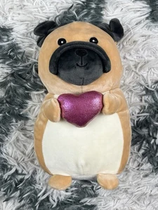 Squishmallow Hug Mees Pug Dog Plush With Heart 9” Kelltoy Valentine Edition - Picture 1 of 13