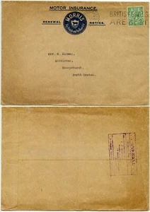 GB 1926 MORRIS MOTOR CO VERSICHERUNG WERBEUMSCHLAG GEDRUCKT TARIF 1/2d - Bild 1 von 1