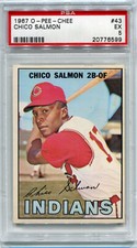 1967 OPC O-Pee-Chee 43 Chico Salmon PSA 5 EX NQ graded vintage Cleveland Indians