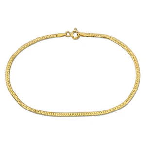 Amour 10k Yellow Gold 2mm Herringbone Chain Anklet - 9 in. - Picture 1 of 6
