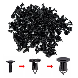 120 x 8mm Bumper Clips Retainer Auto Car Plastic Rivets Fastener Fender Push - Picture 1 of 8