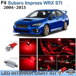 For 2004-2015 Subaru Impreza WRX STI Brilliant Red Interior LED Lights Kit 8PCS - Picture 1 of 6