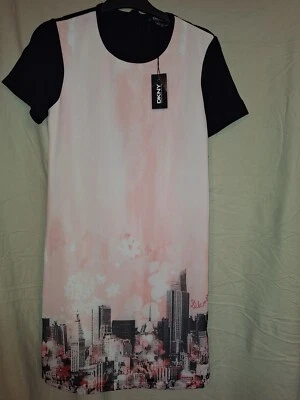  DKNY Black & Pink T Shirt/ Pencil Girls Dress 14 Y -164cm building pattern - Image 1 of 4