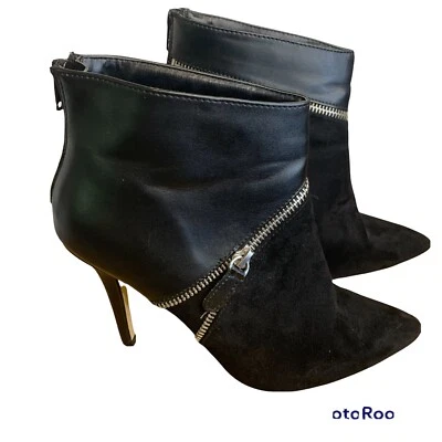 Detalle de cremallera de gamuza y cuero negro Rock Republic para mujer talla 8,5 M Kohl's Foto 1 de 4