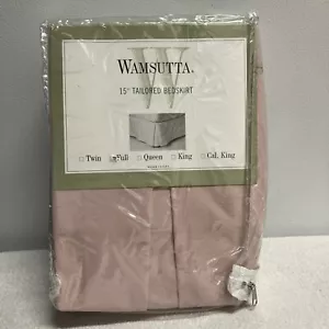 New Wamsutta Full 15” Tailored Corner Bed Skirt Pink Cotton Blend Easy Care - Picture 1 of 9