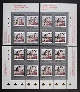 CANADA 1990 #1271 50c CANADA ART Tom Thomson, Matched Inscription Blocks Mint NH - Picture 1 of 1