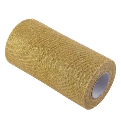 Glitter Tulle Roll Spool Fabric Party Supplies Wedding Decoration (Gold)♡ - Imagem 1 de 3