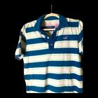 HOLLISTER Blue Green Striped Polo Shirt - Size Small