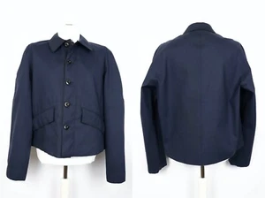 Men's Bruno Magli Luxury Navy Tech Short Laser Cut Ventile Jacket Size I50 US40 - Picture 1 of 12
