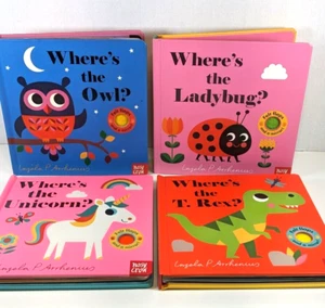 Lot of 4 Nosy Crow Board Books~Where's Unicorn/T.Rex/Ladybag/Owl - Bild 1 von 4