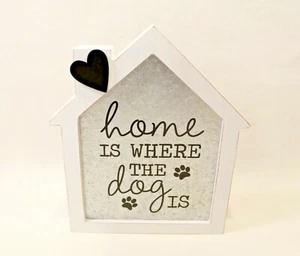 Home is Where the Dog is home decor plaque 7.5" x 8.5" x 1" pet sign - Picture 1 of 6