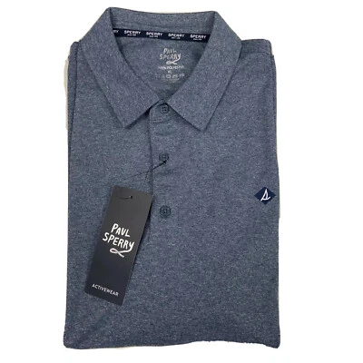 Paul Sperry Mens Polo Shirt Short Sleeve Size Extra Medium (M) NAVY NEW w/tags - Image 1 of 4