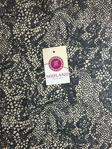 £2.99 Black and Beige Semi transparent chiffon fabric Lightweight 44" M161-22 - Picture 1 of 5