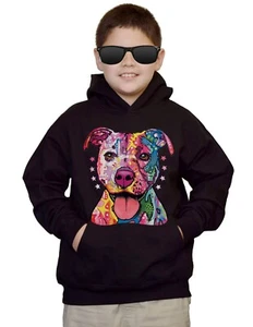New Youth Neon Pitbull Black Hoodie Rave Party Animal Dog Puppy Pet K-9 Bulldog - Picture 1 of 2