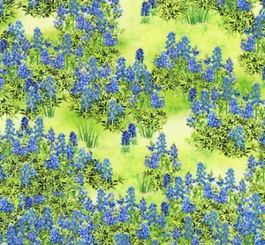 Country Texas Bluebonnets in Blüte Baumwollstoff 18" x 44" - Bild 1 von 1