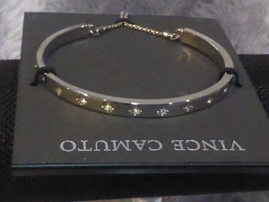 Vince Camuto Pave Crystal Slider Pull Chain Silver Tone Bracelet NEW $50 - Picture 1 of 2