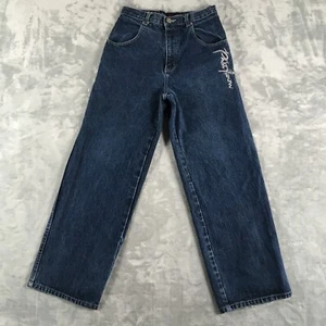 PHAT FARM Denim Carpenter Pants Jeans, Boy's 14, Blue Pockets Logo Y2K - Picture 1 of 12