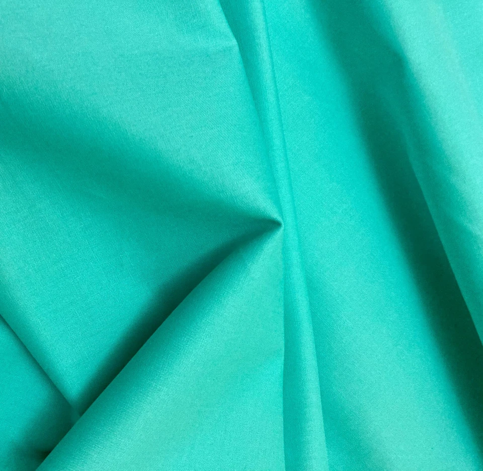 3 3/4Yards x 44" Plain Grotto Green 100% Cotton Fabric Aqua Celeste Broadcloth - Image 1 of 1