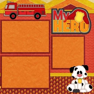FIREMAN - 2 Premade Scrapbook Pages - EZ Layout 868  - Picture 1 of 3