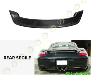 Real Carbon Fiber Spoiler Rear Wing Boot For Porsche Boxster Cayman 987 S 06-12 - Foto 1 di 10
