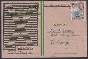 BERMUDA: (18073) ACTIVE SERVICE ARMY PRIVILEGE ENVELOPE OVP’D “X” 1948 - Picture 1 of 2