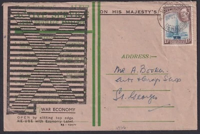 BERMUDAS: (18073) SOBRE PRIVILEGIO EJÉRCITO SERVICIO ACTIVO EMBALAJE ORIGINAL "X" 1948 Foto 1 de 2