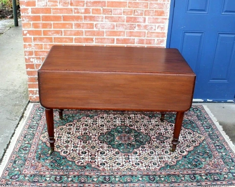 American Antique Mahogany Drop Leaf Table | Dining Room Furniture Cover