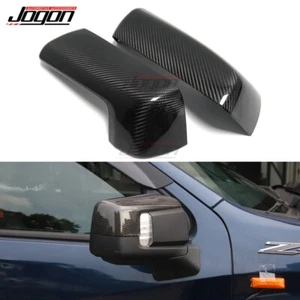 Carbon Side Mirror Caps Cover Trim For Chevy Silverado GMC Sierra Denali 2019-24 - Picture 1 of 15