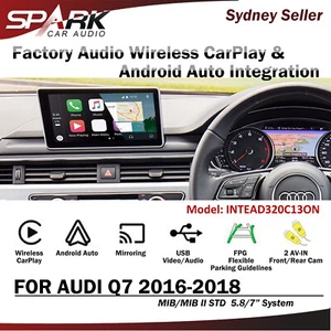 SP WIRELESS CARPLAY ANDROID AUTO MIRROR INTEGRATE FOR AUDI MIB 2 5.8/7" Q7 16-18 - Picture 1 of 1