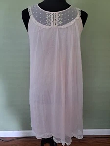 Shadowline vintage? Conjunto de bata de camisón talla mediana rosa pastel claro encaje floral - Imagen 1 de 10