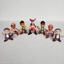 Lot Of 7 Disney Mattel Jake & Neverland Pirates Izzy Cubby Captain Hook Figures