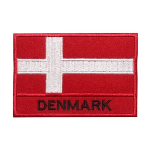 Denmark Country Flag Patch Iron On Patch Sew On Badge Embroidered Patch - Picture 1 of 1