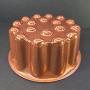 Vintage Coppertone Aluminium 3x7 Runde Jello Lebensmittel Form Pfanne Wand Dekor - Bild 1 von 6