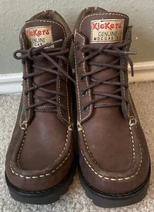 Kickers Genuinos Mocasines Niñas Damas Marrón Zapatos Charol Talla 7.5 - Imagen 1 de 8