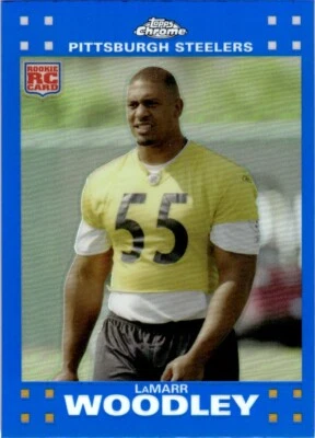 2007 Topps Chrome Blue Refractor LaMarr Woodley RC Pittsburgh Steelers #TC236 - Image 1 of 2