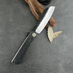 Japanisches Klappmesser Higonokami schwarze Klinge 7Cr13Mov 9,1cm Stahlgriff - Bild 1 von 10