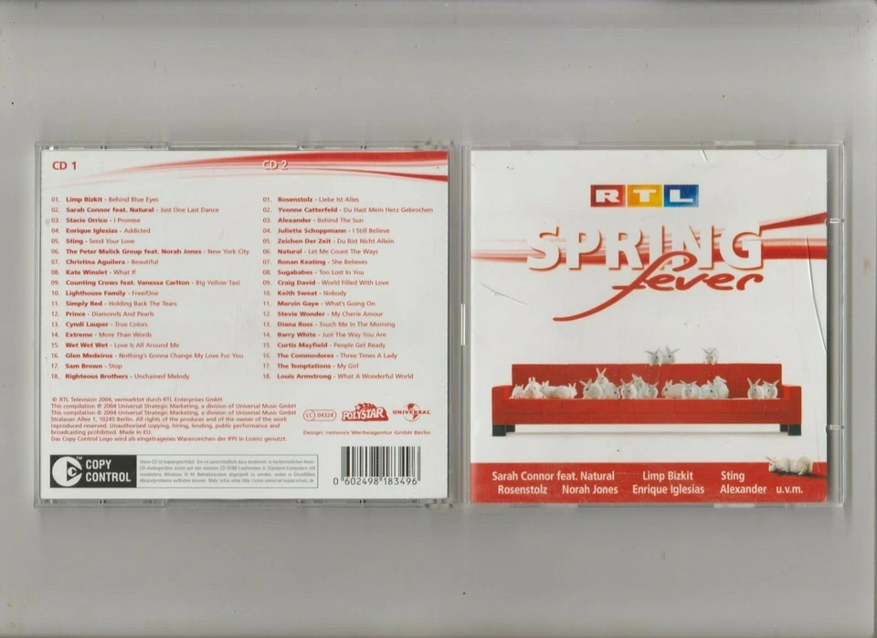 RTL Spring fever 2CD NEU Sarah Connor feat. Natural Limp Bizkit Sting Rosenstolz - Bild 1 von 1