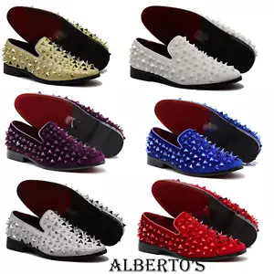 Men's Vintage Spike Dress Loafers Slip On Fashion Shoes Classic Tuxedo Dress 09 - Picture 1 of 79