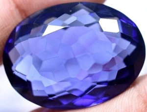 Lab Created 64.60 Ct Violet Blue Tanzanite GGL Certified Sparkling Gemstone - Picture 1 of 7