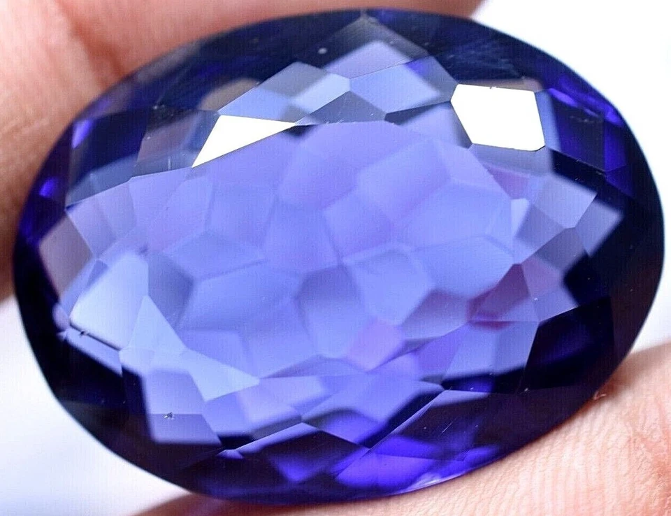 Lab Created 64.60 Ct Violet Blue Tanzanite GGL Certified Sparkling Gemstone - Image 1 of 4