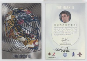 2002-03 ITG Be A Player Between the Pipes Mask II Silver /300 Roberto Luongo HOF